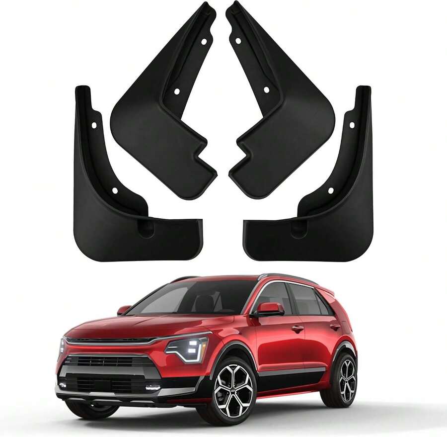 JLBMMLY Mud Flaps Compatible With 2026 Kia NIRO Accessories 2025 2024 2023 All Weather Fender Guard Mudguards Sediment Protection No Need To Drill - ColorM - View 1