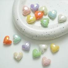 Solid Color AB Plated Color Cutting Surface Love Milk DIY Handmade Mobile Phone Chain Bead Material Heart Colored Jewelry Accessories - Multicolor - View 4