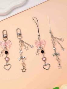 Women Bow Keychain, Cute Delicate Bow Pendant Bag Charm, Sweet Style Key Chain For Girls - Multicolor - View 8