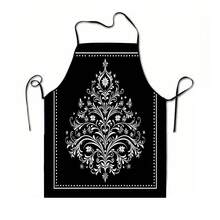 1pc Christmas Santa, Christmas Bells, Christmas Snowflakes, Christmas Reindeer, Christmas Tree, Christmas Snowman, Christmas Penguin, Christmas Cartoon Animal Pattern Chef Apron, Apron, Suitable For Home Decor And Kitchen Use. Made Of 100% Polyester Material, Designed As Sleeveless Style, Perfect For Home Kitchen, Outdoor BBQ Cooking. This Printed Apron Is Unisex, Machine Washable And Reusable, An Essential Kitchen Item - Multicolor - View 14
