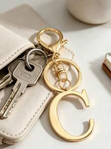 Gold-Plated Letter Keychain, A-Z Letter Key Ring With Heart, Personalized Metal Keychain Designed For Women, Perfect Accessory - Multicolor - View 8
