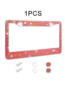 Sparkling Rhinestone License Plate Frame Unisex - Sparkling Diamond Car License Plate Holder Cover, With Glitter Crystal Screw Caps, Stainless Steel Material, Handmade Vehicle License Plate Frame. Available In 1pc Or 2pcs. - Style B - View 17