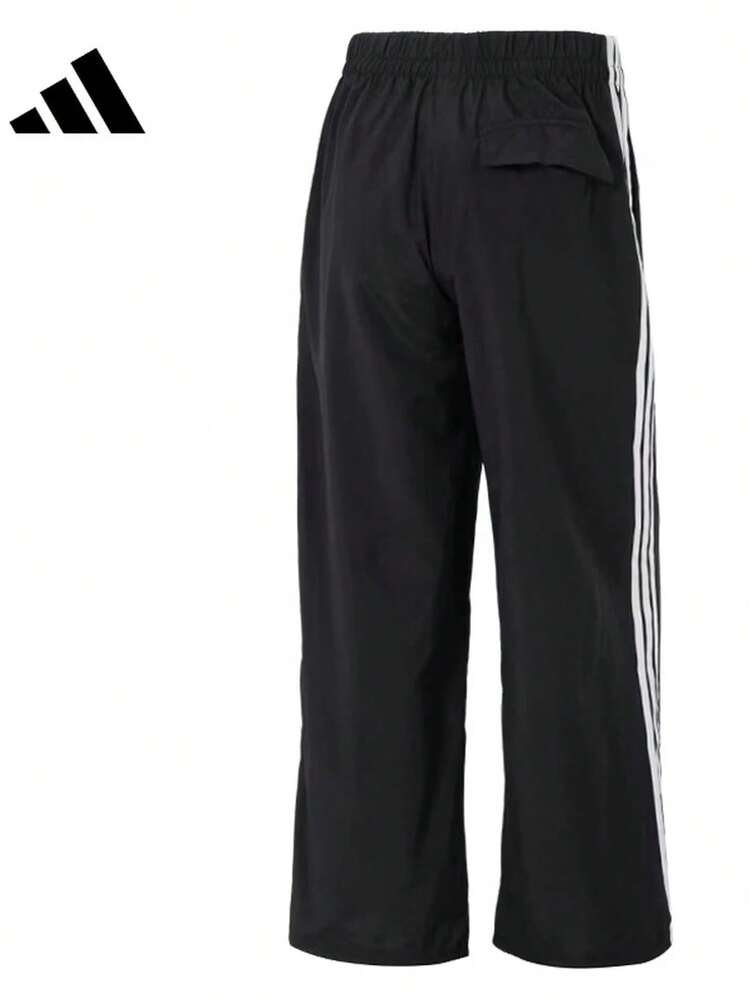 Adidas 夏季新款W 3S WV PT 休閒通勤寬鬆闊腿透氣運動女子褲傘褲 - 黑與白 - 查看 7