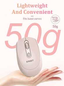 EAGET 2.4G 無線滑鼠，適合工作與旅行，相容 PC，靜音設計，人體工學 - 粉色 - 查看 4