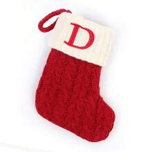 1 pieza Calcetín navideño de punto con alfabeto, decoración de árbol de Navidad, bolsa de regalo de caramelo con bordado de calcetín, bolsa de regalo de calcetín navideño con alfabeto, adecuado para decoración del hogar en invierno y celebraciones festivas, fiestas festivas, fiestas de Navidad, decoración de Halloween, decoración de vacaciones, decoración festiva, regalos de fiesta, decoración divertida para fiestas de Navidad, vacaciones de Navidad, Feliz Año Nuevo, decoraciones navideñas, opción perfecta de regalo de Navidad para amigos - Multicolor - Ver 33