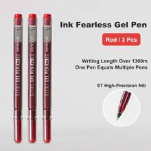 Languo 12/6/3pcs Black/Red Ink Gel Pens, Ballpoint Pens, ST High Precision Tip (0.5mm), 2 Colors Available, Handwriting Gel Pens, Eyeliner Pens, Perfect For Vibrant Colorful Writing And Sketching, Smooth Writing, For Drawing, Highlighting, Note-Taking, Manual Making, Office Use - Multicolor - View 15