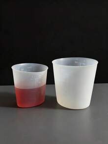 Silicone Measuring Cups, Reusable Silicone Stirring Cup Set/Stirring Stick . Capacities Are 250ml And 500ml. Suitable For Melting, Mixing, Extruding, Pouring, And Casting. Extrudable, Kneadable, And Easy To Clean. Ideal For Making Molds And Candles. - Silicone Cup - View 5