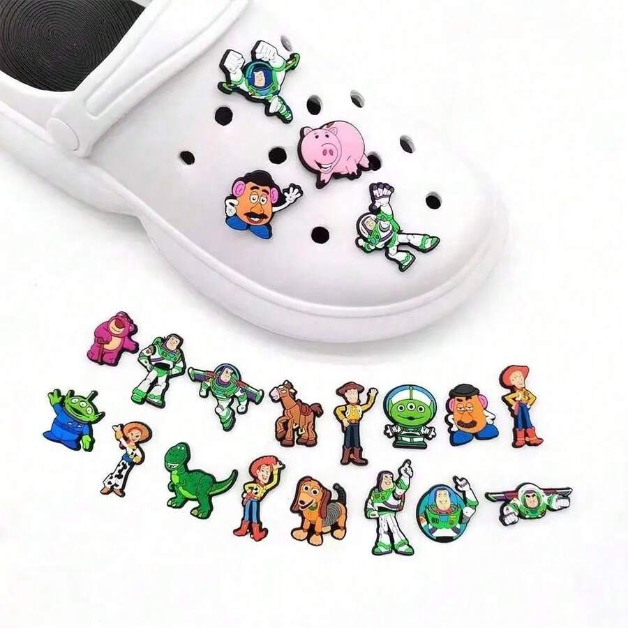 Disney Cartoon Theme Toy Cowboy Racing Stitch Clog Shoe Charms, Cute Decorative Stickers For Children's Fashion Personalized Shoe Surface Decoration Accessories - Multicolor - View 1