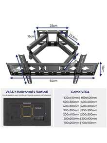 Tielopa Articulating Wall Mount - Black - View 6