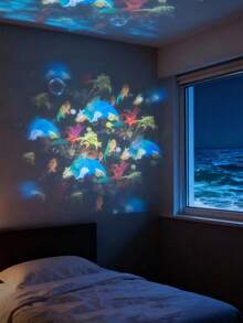 LED Dynamic Projection Light, Creative Ocean, Snowflake, Snowman Projection Night Light, Suitable For Room, Living Room, Party, Holiday, Birthday Decoration Gift Atmosphere Projection Light - Projector Lamp - View 3