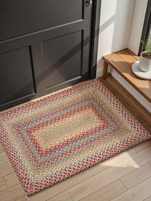 DAJIANG 1pc Colorful Striped Woven Long Runner Rug, Suitable For Bathroom, Kitchen, Outdoor, Hallway, Bedroom, Living Room, Machine Washable Easy To Clean, Non-Slip Entryway Mat, Bedroom Decor Carpet Accessory - Multicolor - View 7