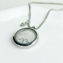 Pet Hair Memorial Necklace Storage Teeth Hair My Dog Heart Pendant DIY Openable - Silver - View 5