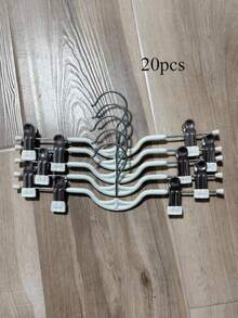 20pcs Stainless Steel Pants Hangers With Clips For Pants And Skirts, Seamless Metal Clothing Drying Rack For Home, Anti-Aging Underwear Hanging Storage Hanger For Clothes Drying - Multicolor - View 16