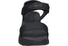 SKECHERS | Sandalias Skechers D'Lux Walker New B para Mujer – Sandalia con Cuña en Color Negro – Sandalia de Verano con Velcro – Cuña Media y Cómoda – Luxe Foam – Plantilla Re - Negro - Ver 3