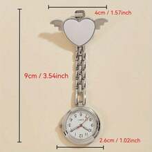 Heart Nurse Quartz Watch Brooch - White - View 7