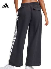 Adidas New Summer W 3S WV PT Women's Casual Loose Wide-Leg Breathable Sports Pants - Black and White - View 5