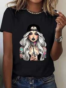 Women T-Shirts - 黑色 - 查看 1