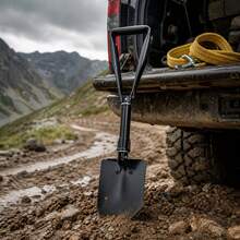Pala Plegable Multifuncional de Acero con 3 Modos de Plegado, Herramienta de Excavación Portátil para Camping, Senderismo, Jardinería y Vehículo - Negro - Ver 8
