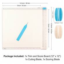 12 * 12 Inch Cutting And Creasing Board, Equipped With 2 Sets Of Cutting And Creasing Blades, Suitable For Cutting And Creasing Gift Box Covers, Book Binding, DIY Handicrafts, Greeting Card And Envelope Making - TT981+TT983 - View 4