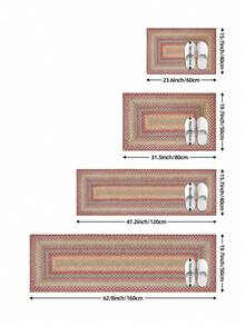 DAJIANG 1pc Colorful Striped Woven Long Runner Rug, Suitable For Bathroom, Kitchen, Outdoor, Hallway, Bedroom, Living Room, Machine Washable Easy To Clean, Non-Slip Entryway Mat, Bedroom Decor Carpet Accessory - Multicolor - View 3