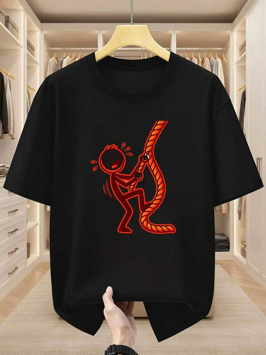 Men T-Shirts - 黑色 - 查看 1