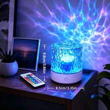 2026 Upgraded 16-Color Dimmable Remote Control Night Light, Ambient Light With Remote And Touch Switch, Water Ripple Projection Night Light, Birthday Gift, Couple Gift, Christmas Gift - Circular Water Ripple - View 6