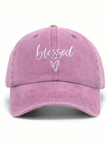1pc Unisex Retro Washed Baseball Cap With Solid Color Letter Print,Adjustable,Suitable For Wedding,School,Outdoor Sports,Travel,Sun Protection,Gift - Multicolor - View 3