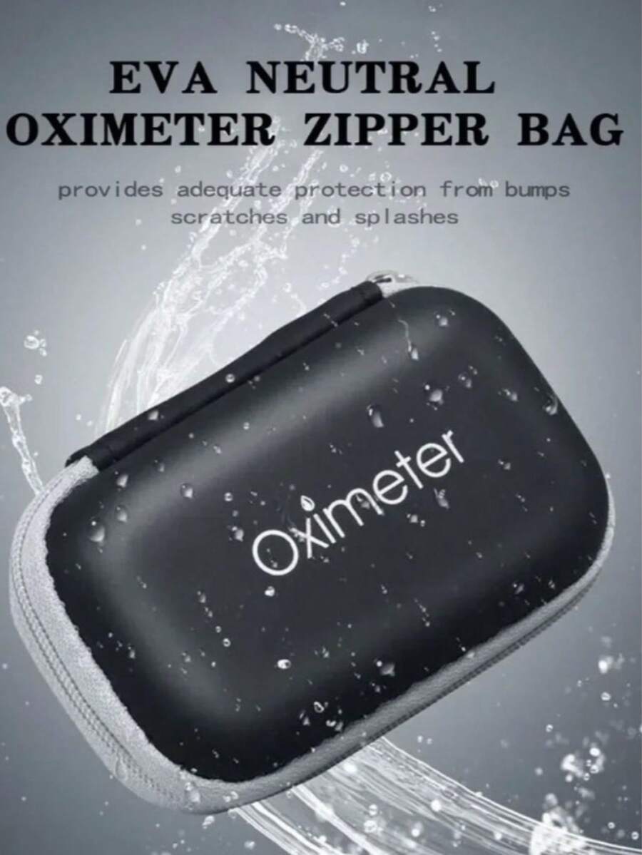 Multifunctional EVA Hard Shell Digital Pulse Oximeter Storage Case, Portable Zipper Bag, Anti-Pressure Anti-Dust Cable Earphone Travel Organizer - Multicolor - View 1