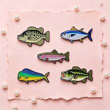 Vintage Game Fish Lapel Enamel Pins And Brooches Badge Pins For Backpacks Bags Backpack Cool Decoration Friend For Gifts - Multicolor - View 10