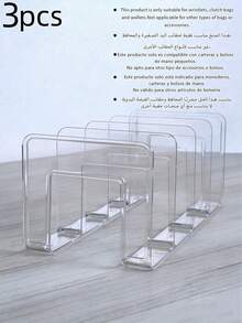 1pc/2pcs/4pcs Optional Quantity Transparent Bag Storage Organizer, Suitable For Bedroom, Bathroom, Office Closet Divider, Practical Bookshelf Divider, L-Shaped Storage Rack, Space-Saving Storage Rack, Car Organizer, Storage Box, Drawer Organizer, Transparent 4-Grid Organizer Only Suitable For Small Handbags Note: This Product Is Only Suitable For Storing Small Handheld Bags And Coin Purses (Storage Rack Interval Width 2.64inch) - Clear - View 15