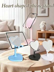 Heart-Shaped Adjustable Foldable Desktop Phone Stand, Adjustable Desktop Phone Holder, Universal Phone And Tablet Desktop Stand - Multicolor - View 1