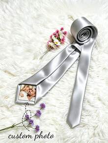 Personalized Photo Tie Patch, Customized Commemorative Tie Sticker, Wedding Tie Decoration, Gift For Dad, Grandpa, Groom's Father, Valentine's Day - Multicolor - View 15