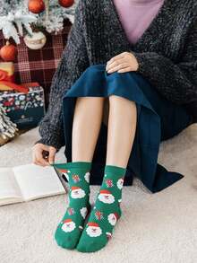 Women's Christmas Athletic Socks With Cartoon Prints, Soft & Cute Christmas Socks, Exclusive Christmas Gift Socks For Ladies - Multicolor - View 7