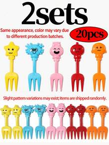 50/30/20/10pcs Unique Shaped Fruit Forks, Bento Box Accessories, Food Decoration Forks, Bento Forks, Holiday Party Fruit Fork Set, Party Decoration, Holiday Decoration, Suitable For Snack Forks, Cake Forks And Dessert Forks - Multicolor - View 12
