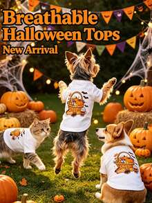 1 buah Pakaian Hewan Peliharaan Cocok Untuk Kucing dan Anjing, Atasan Halloween yang Menyenangkan, Bernapas, Hangat dan Anti-Rontok Untuk Penggunaan di Dalam dan Luar Ruangan - MultiWarna - View 7