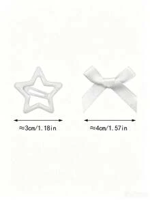 30pcs Black, Pink, White Y2K Hair Clips, Pentagon Star And Bow Design, Sweet And Cute Hair Accessories - Suitable For Girls, Perfect For Daily, Outing, School, Party, Holiday And More Occasions - Multicolor - View 6