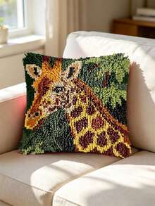Latch Hook Kit For Adults & Beginners. Cute Animals: Tiger, Giraffe & Dog. Includes Mesh Base, Yarn & Hook. Finished Piece For Sofa, Bedroom, Living Room, Garden Or Office Decor. Great For Thanksgiving, Christmas & Birthday Gifts. 43x43cm/17in. - Animal - View 16