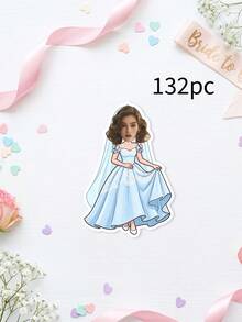 36/64/132pcs Personalized Wedding Bride Stickers, Custom Photo,Bride Face Shot Glasses Stickers,Bachelorette Party Cups Stickers Favors - Multicolor - View 28