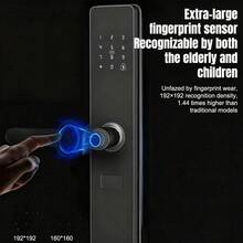 Cerradura inteligente capacitiva con huella dactilar, manija y teclado (incluye llave y tarjeta) – Olvídese de las llaves perdidas, entrada sin llave y acceso remoto, bloqueo automático y con un solo toque | Cerraduras inteligentes digitales | Fácil instalación | Resistente al agua IP54, apta para hogares, - Negro - Ver 11