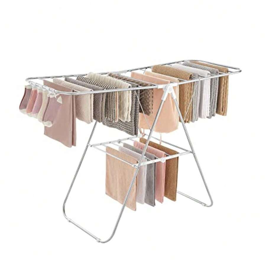 Clothes Drying Racks - Silver White - View 1