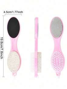 1pc Foot Pumice Stone Dead Skin Removal Brush 4-In-1 Foot Care Tool For Men And Women, Wet And Dry Use - Grey - View 6