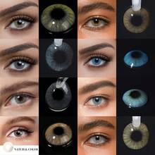 Lalens Hidrocorcolor 柔和藍色隱形眼鏡 1對，無縫瞳孔融合自然貼合，年戴，DIA 14.20MM BC 8.6MM，批發，適合派對約會、美學日常妝容穿搭，中東穆斯林女性適用 - Hidrocorcolor Azu - 查看 4