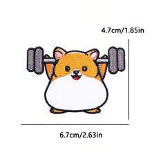 4 piezas de parches termoadhesivos de animales de dibujos animados lindos y divertidos, rábano musculoso, Shiba Inu levantando pesas, apliques bordados para chaquetas y mochilas, insignias de dibujos animados encantadoras, decoración de ropa DIY para atuendos casuales & accesorios de bolsos encantadores - multicolor - Ver 6