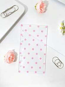 Back To School Campus Style Minimalist Polka Dot Pattern Transparent Acrylic Divider Pages Loose-Leaf Binder, A6 6-Hole Loose-Leaf Notebook Transparent Dividers, Planner Accessories, Suitable For Journals And Scrapbooks, Back To School, Gift For Journaling Enthusiasts - Multicolor - View 9