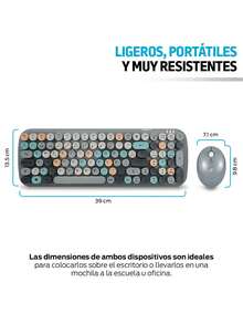 Redlemon Retro Vintage Wireless Keyboard And Mouse USB - View 7