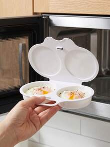 2pcs Microwave Egg Cooker/Poacher, Non-Electric Heat-Resistant PP Plastic, Dual Egg Cups With Insulated Base, Space-Saving Breakfast Cooking Tool, Suitable For Home, Office, Dorm, Easy To Clean Kitchen Gadget - Multicolor - View 7