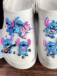 Disney Cartoon Theme Toy Cowboy Racing Stitch Clog Shoe Charms, Cute Decorative Stickers For Children's Fashion Personalized Shoe Surface Decoration Accessories - Multicolor - View 12