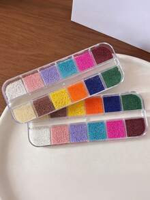 12 Colors/Box Colorful Caviar Beads Nail Art Decorations, Dopamine Mini Beads Heart Shape DIY Decorative Accessories, Suitable For Nail Art Embellishment DIY Accessories - Multicolor - View 3