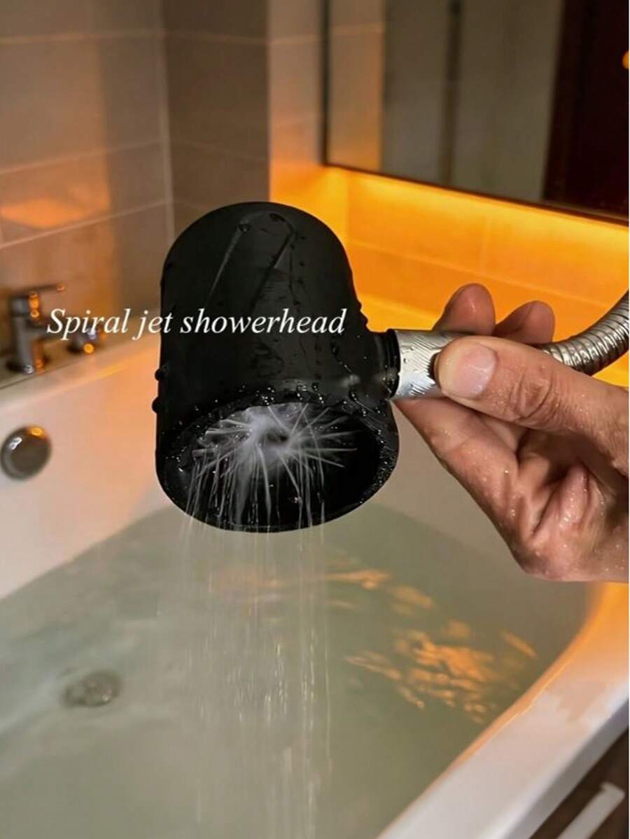 High Pressure Turbo Showerhead With 360 Degree Rotating Rain System, Spiral Bathroom Fixture, Suitable For Bathroom Installation, Bayonet Connector, Compatible With N System And Strong Water Flow, Shower Head For Shower Use Solely