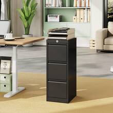 Mueble oficina archivero acero 3 cajones con candado para documentos A4 F4 Letter Legal, guardado  y ordenado de archivos - Negro - Ver 6
